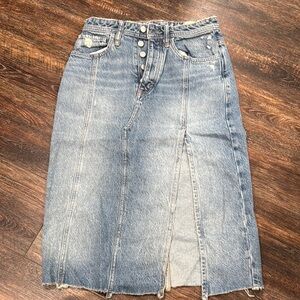 Free People denim Midi Skirt